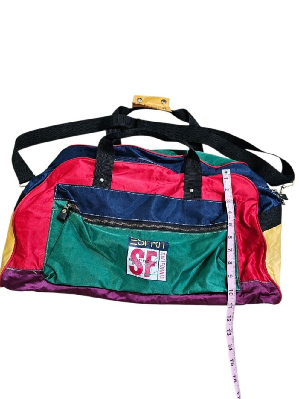 Esprit Unisex L Travel Duffle Multi Colorblock Nylon SF Rare Archival Gorpcore - Picture 6 of 7